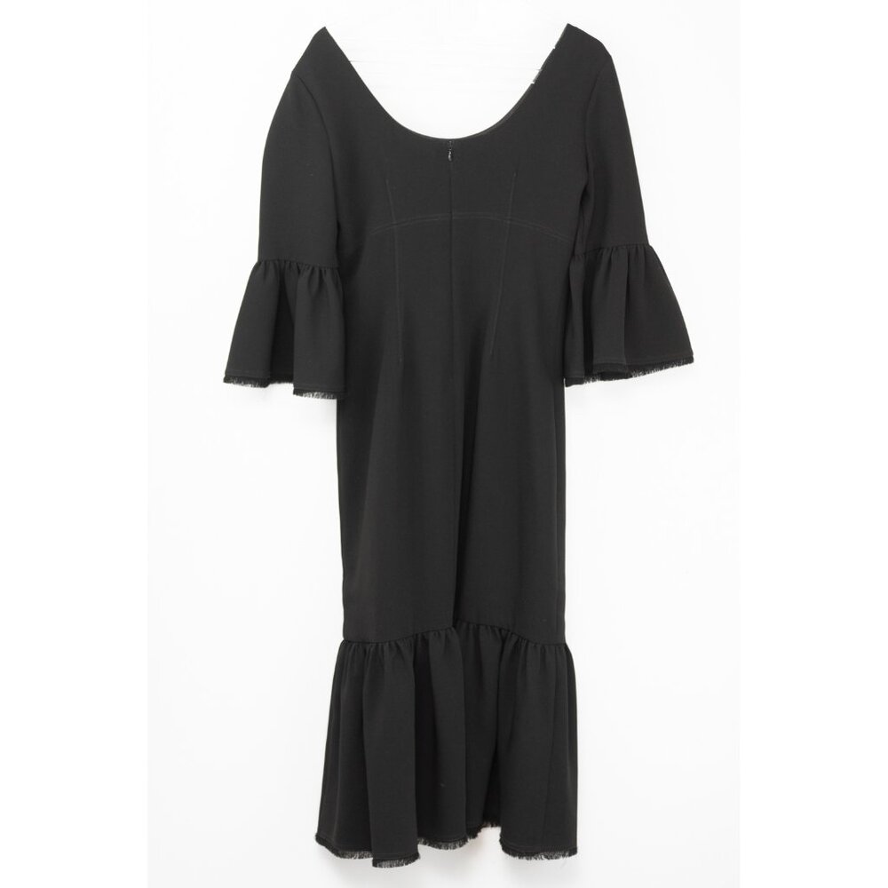 Cinq a Sept Vanessa Dress Midi Flounce Hem Cocktail Evening Black Size 8 - Picture 2 of 7